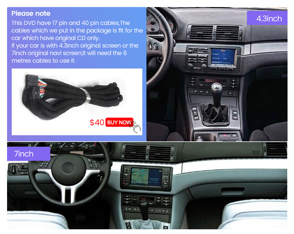 NaviFly NF Series Android 14 8G+256G 2K QLED screen CarPlay Auto DSP RDS 4GLte WIFI For BMW E46 9inch