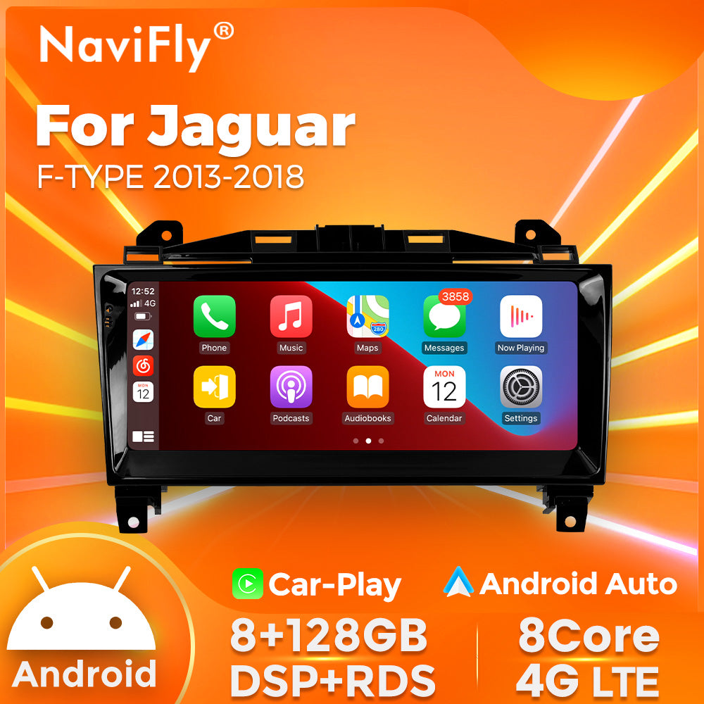 Navifly MNB 8G+128G 10.25 inch Car Stereo Radio DVD Player Autoradios Android Wifi GPS DSP FM 4G for Jaguar F-TYPE 2013-2018 Car-pay Auto