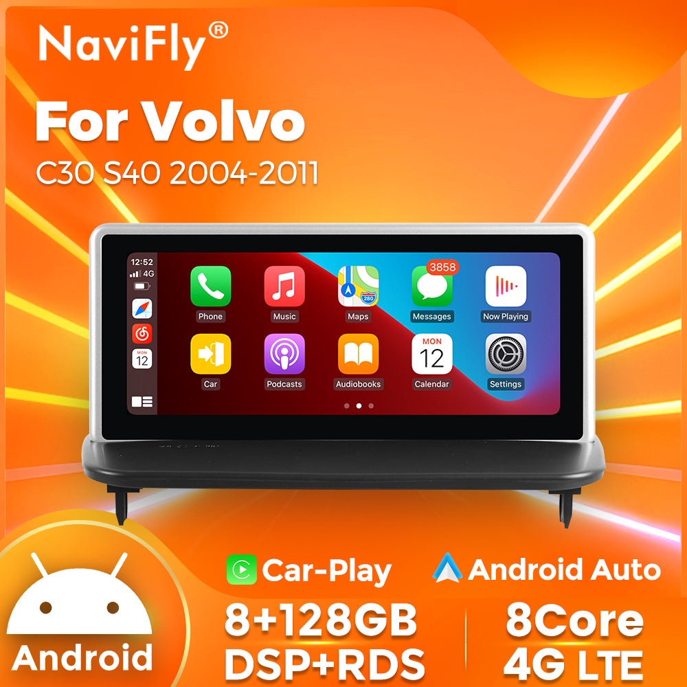 Navifly MNB 8G+128G 8.8inch Car Stereo Radio DVD Player Autoradios Android Wifi GPS DSP FM 4G for Volvo C30 S40 2004-2011