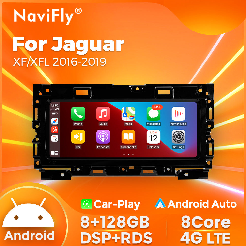 Navifly MNB 8G+128G 10.25inch Car Stereo Radio DVD Player Autoradios Android Wifi GPS DSP FM 4G for Jaguar XF XFL 2016-2019 Car-pay Auto