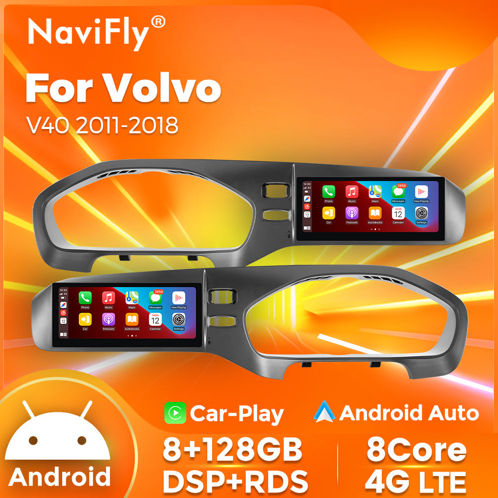 Navifly MNB 8G+128G 8.8inch Dual System Touch Screen Android Car Radio for Volvo V40 2011 2018 Auto GPS Navigation Stereo Receiver Video