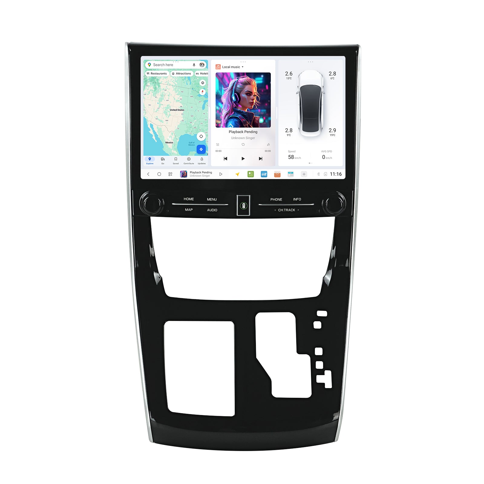 DUDU7 8core Car Audio Radio 12G+512G 11.5inch Multimedia Player 2k Screen Navigation Car-play Auto for Toyota ALPHARD 20 2011-2014