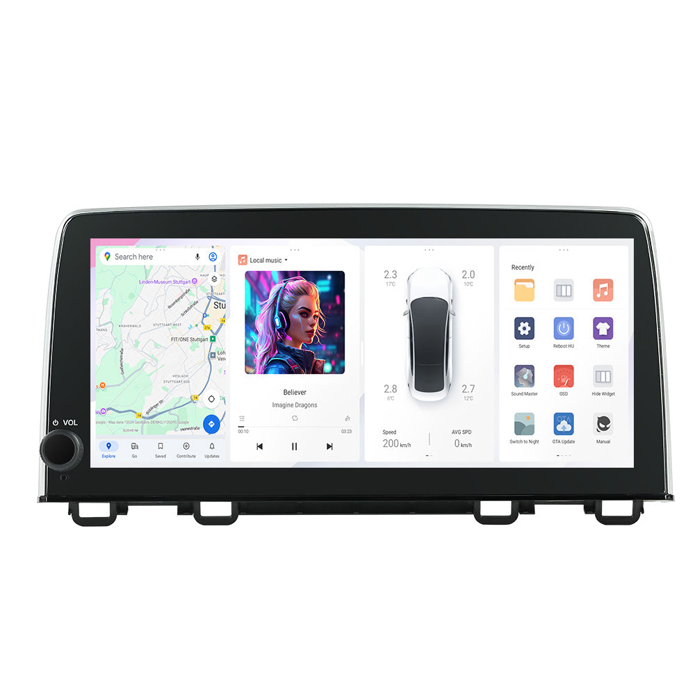 DUDU7 8core Car Audio Radio 12G+512G 10.33inch Multimedia Player 2k Screen Navigation Car-play Auto for HONDA CRV 2017-2022