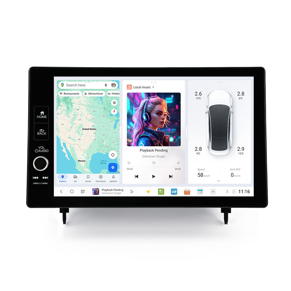 Navifly DUDU7 8core Car Audio Radio 12G+512G 11.5inch Multimedia Player 2k Screen Navigation Car-play Auto for HONDA Civic 2022 to Present