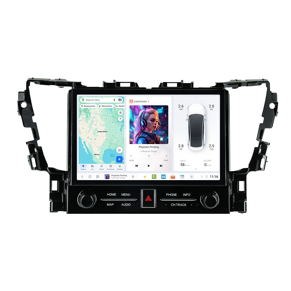 DUDU7 8core Car Audio Radio 12G+512G 11.5inch Multimedia Player 2k Screen Navigation Car-play Auto for Toyota ALPHARD 30 2015-2019