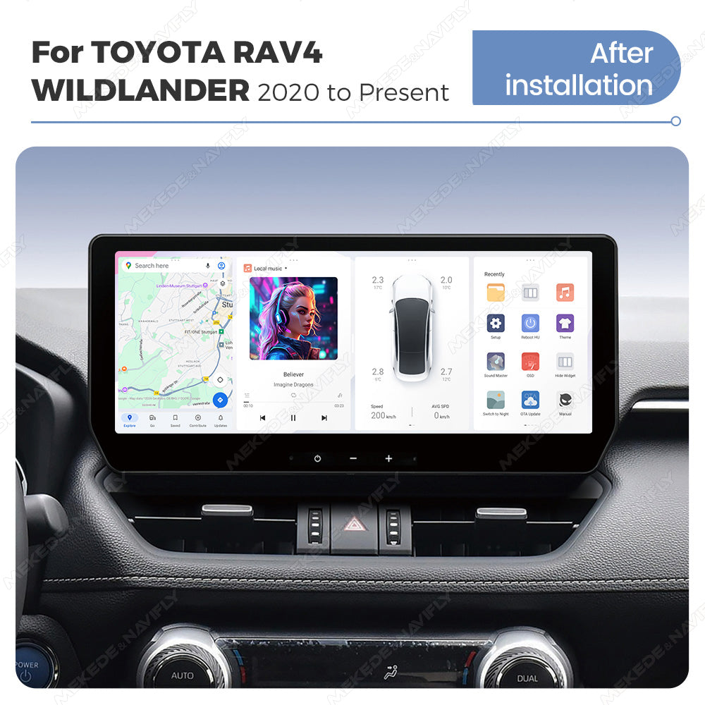 Navifly DUDU7 8core Car Audio Radio 12G+512G 12.3inch Multimedia Player 2k Screen Navigation Car-play Auto for TOYOTA RAV4 WILDLANDER 2020 to Present