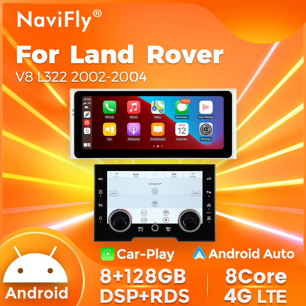 Navifly MN-B 8+128G Pantallas Para Carro Car Radio Android for Land Range Rover L322 V8 2002-2004 4G WIFI GPS BT 5.0 IPS