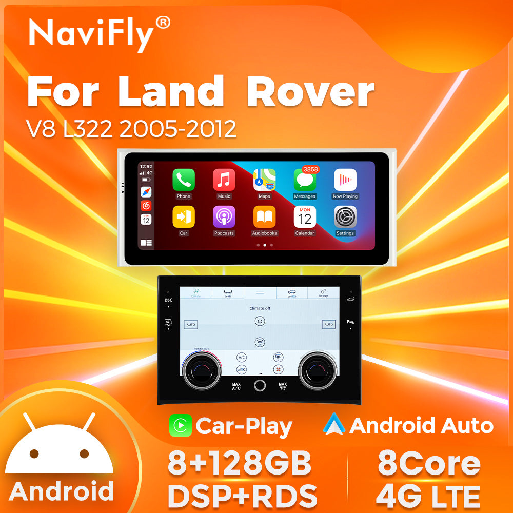 Navifly MN-B 8+128G Pantallas Para Carro Car Radio Android for Land Range Rover L322 V8 2005-2012 4G WIFI GPS BT 5.0 IPS
