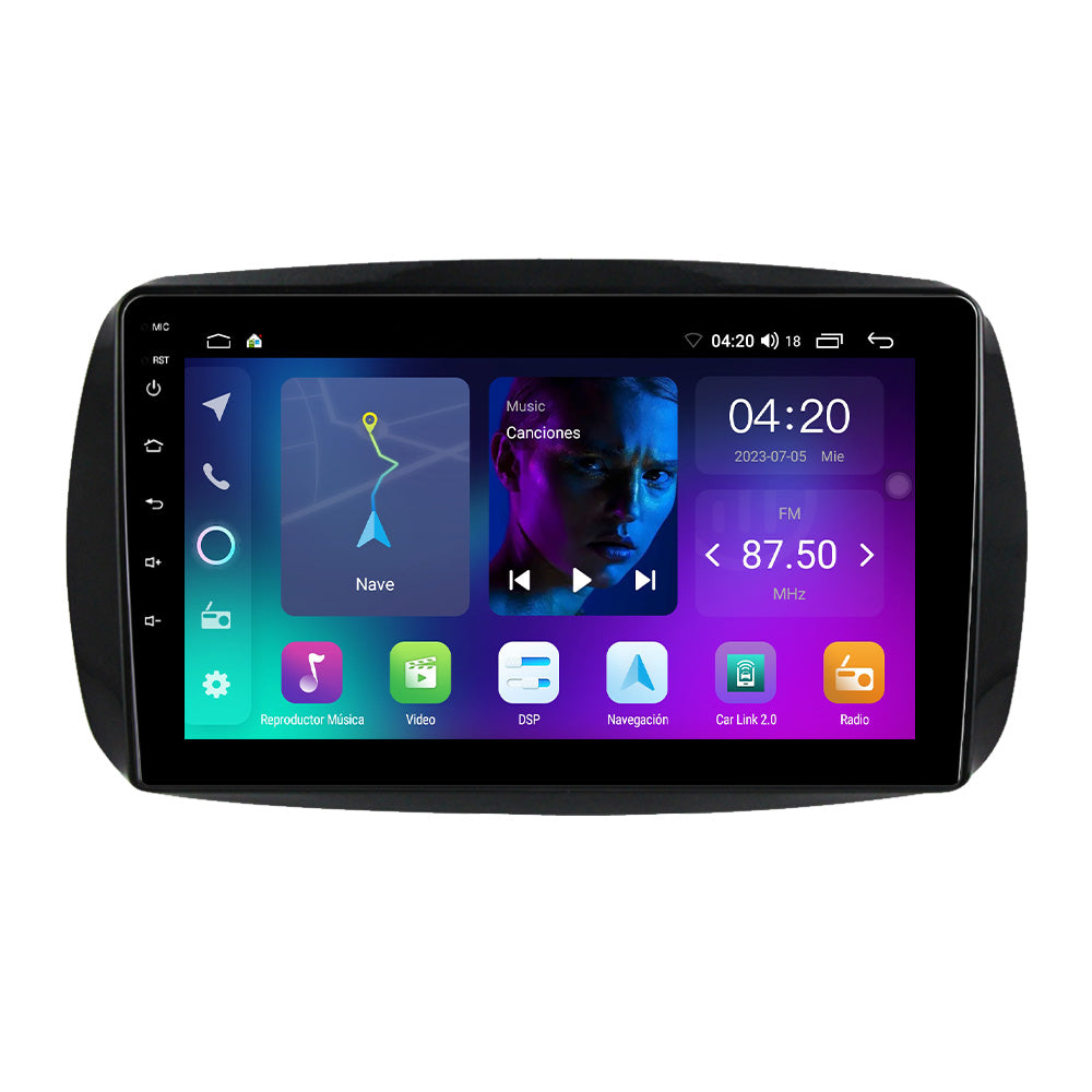 NaviFly NF Series Android 14 8G+256G 2K QLED screen CarPlay Auto DSP RDS 4GLte WIFI For Mercedes Benz Smart 2014-2020 9.5Inch
