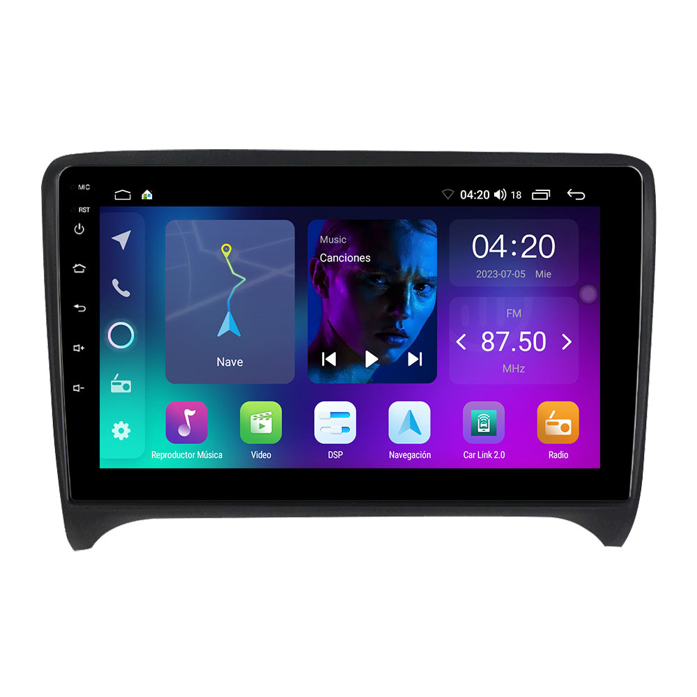 NaviFly NF Series Android 14 8G+256G 2K QLED screen CarPlay Auto DSP RDS 4GLte WIFI For Audi TT 2006-2012 9inch