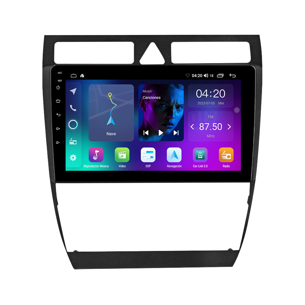 NaviFly NF Series Android 14 8G+256G 2K QLED screen CarPlay Auto DSP RDS 4GLte WIFI For Audi A6 S6 1999-2004 9inch