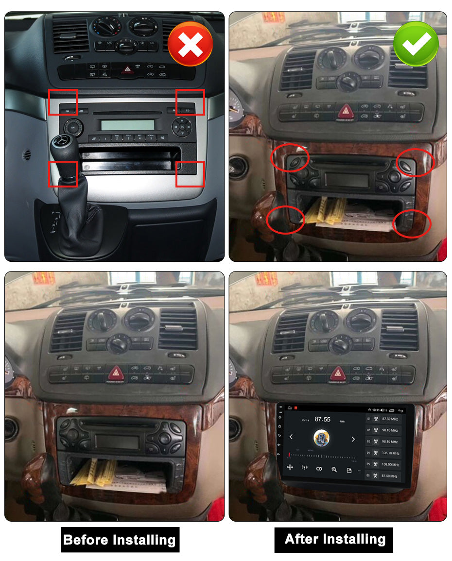 NaviFly NF Series Android 14 8G+256G 2K QLED screen CarPlay Auto DSP RDS 4GLte WIFI For Benz Vito 2011-2015 10.36inch