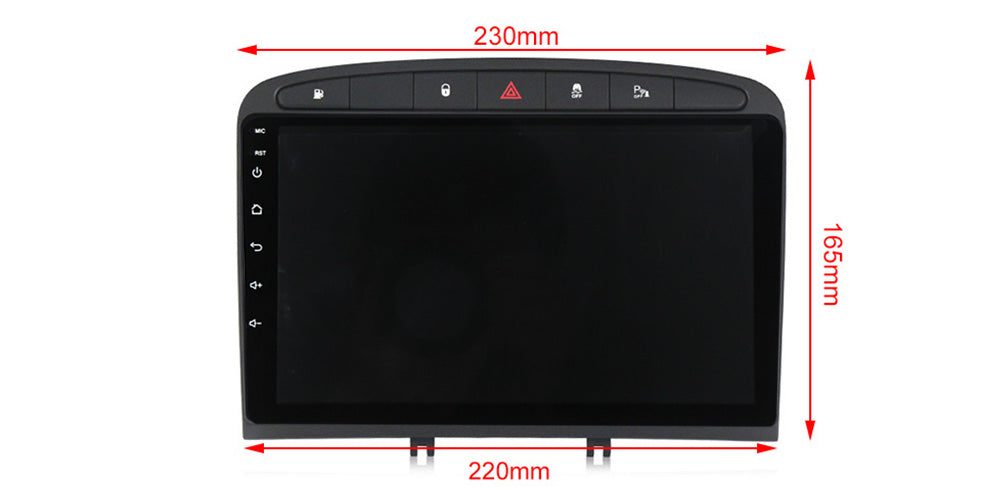 NaviFly NF Series Android 14 8G+256G 2K QLED screen CarPlay Auto DSP RDS 4GLte WIFI For Peugeot 408 9inch Gray Black