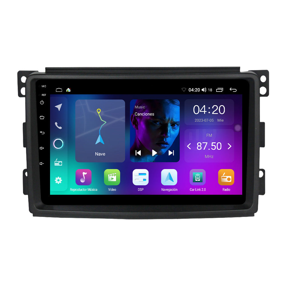 NaviFly NF Series Android 14 8G+256G 2K QLED screen CarPlay Auto DSP RDS 4GLte WIFI For Mercedes Benz Smart 2006-2009 9.5Inch