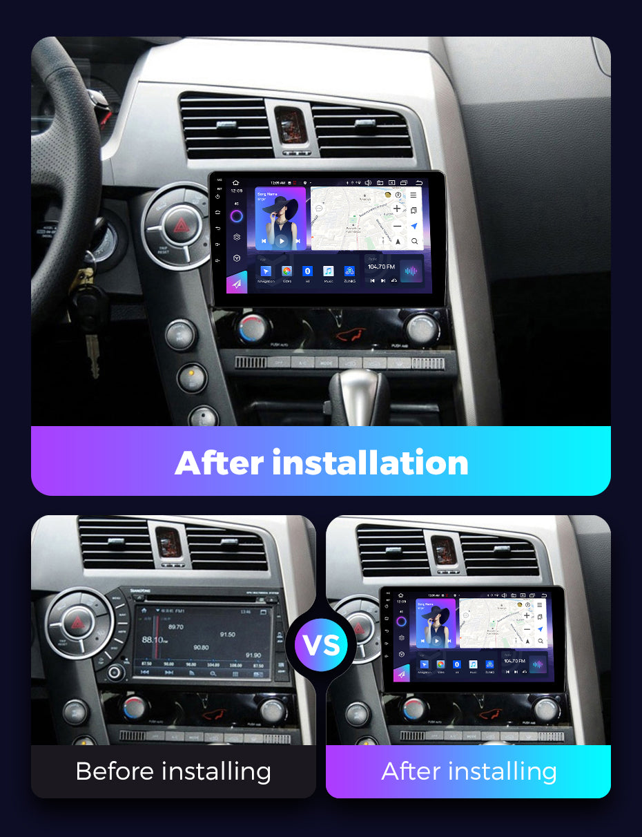 NaviFly NF Series Android 14 8G+256G 2K QLED screen CarPlay Auto DSP RDS 4GLte WIFI For Ssangyong Kyron 2005-2011 9inch