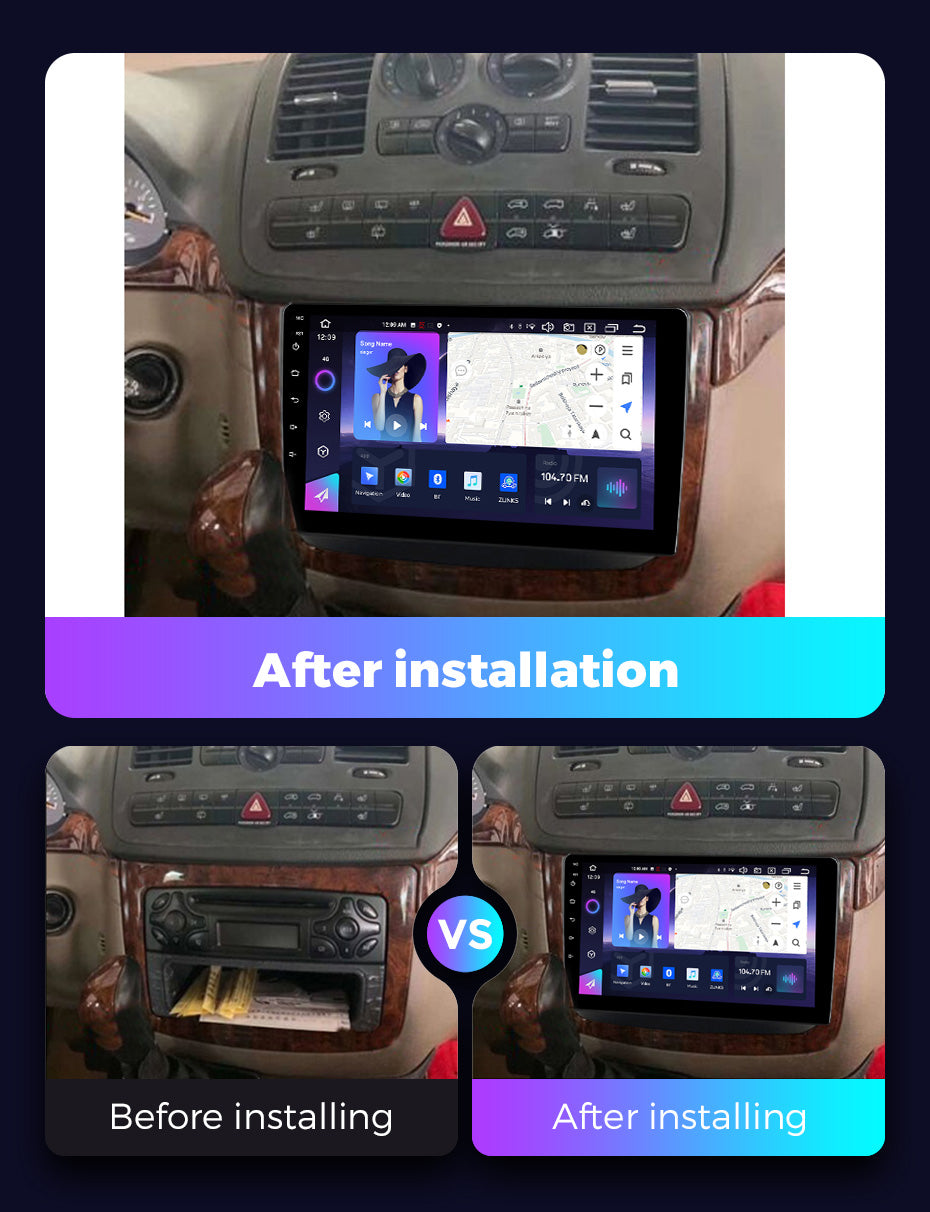 NaviFly NF Series Android 14 8G+256G 2K QLED screen CarPlay Auto DSP RDS 4GLte WIFI For Benz Vito 2011-2015 10.36inch