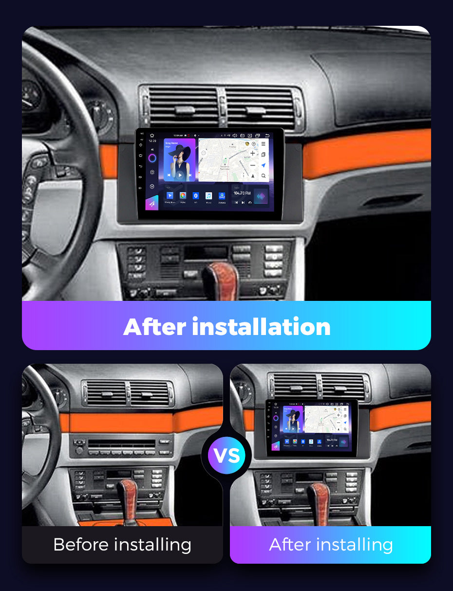 NaviFly NF Series Android 14 8G+256G 2K QLED screen CarPlay Auto DSP RDS 4GLte WIFI For BMW E53 9inch