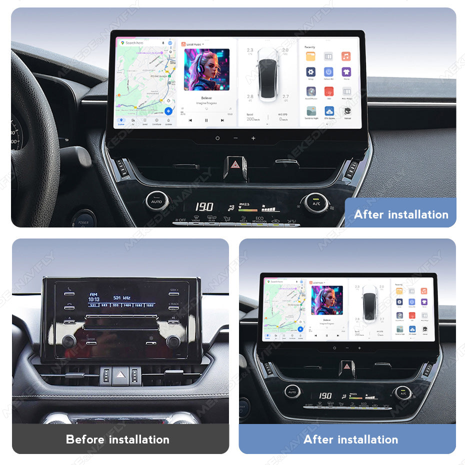 Navifly DUDU7 8core Car Audio Radio 12G+512G 12.3inch Multimedia Player 2k Screen Navigation Car-play Auto for TOYOTA Corolla 2019 to Present