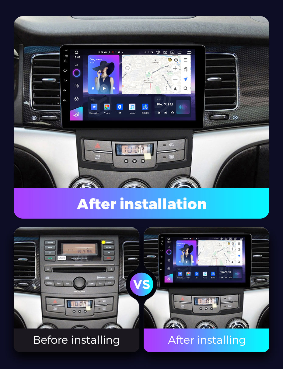 NaviFly NF Series Android 14 8G+256G 2K QLED screen CarPlay Auto DSP RDS 4GLte WIFI For Ssangyong Korando 2010-2013 9inch