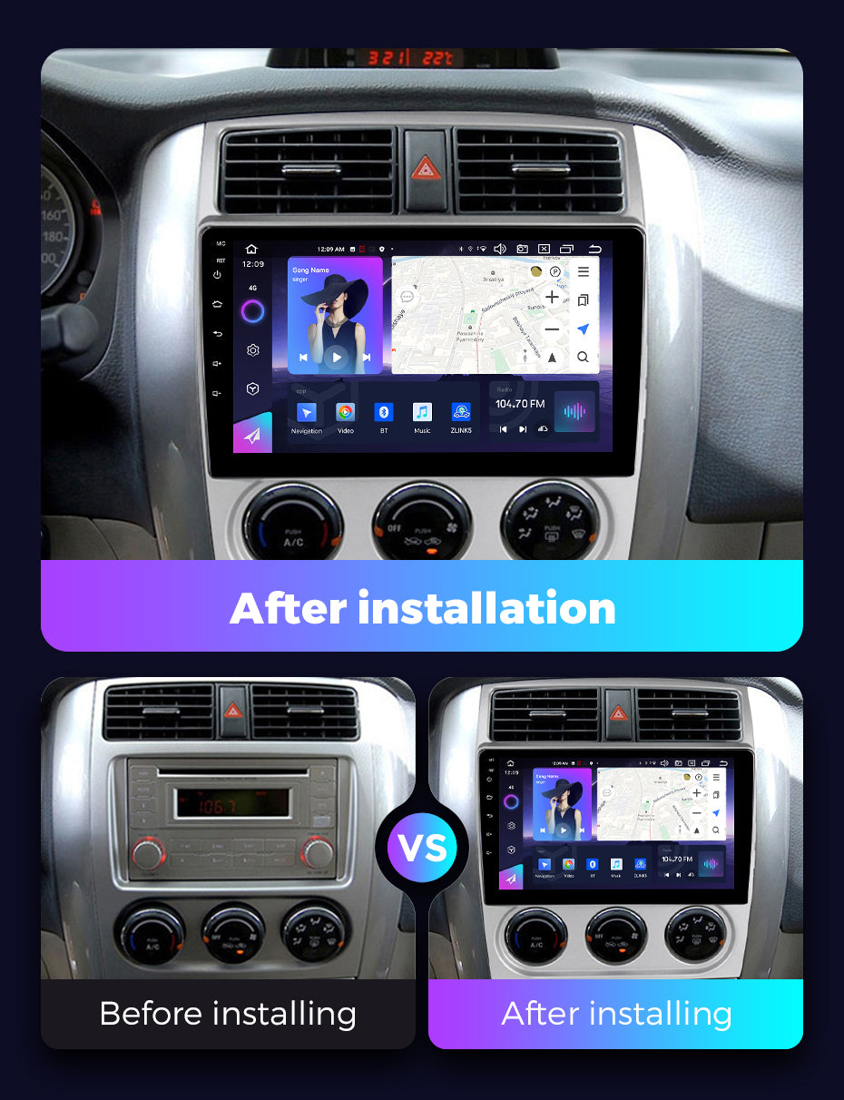 NaviFly NF Series Android 14 8G+256G 2K QLED screen CarPlay Auto DSP RDS 4GLte WIFI For Suzuki Liana 2004-2008 9Inch