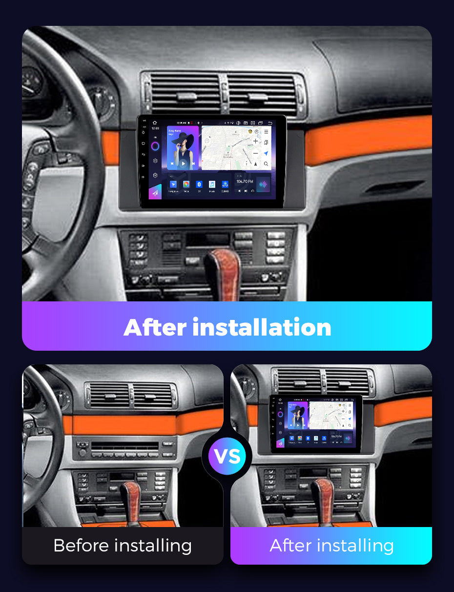 NaviFly NF Series Android 14 8G+256G 2K QLED screen CarPlay Auto DSP RDS 4GLte WIFI For BMW X5 1999-2006 (E39) 9inch