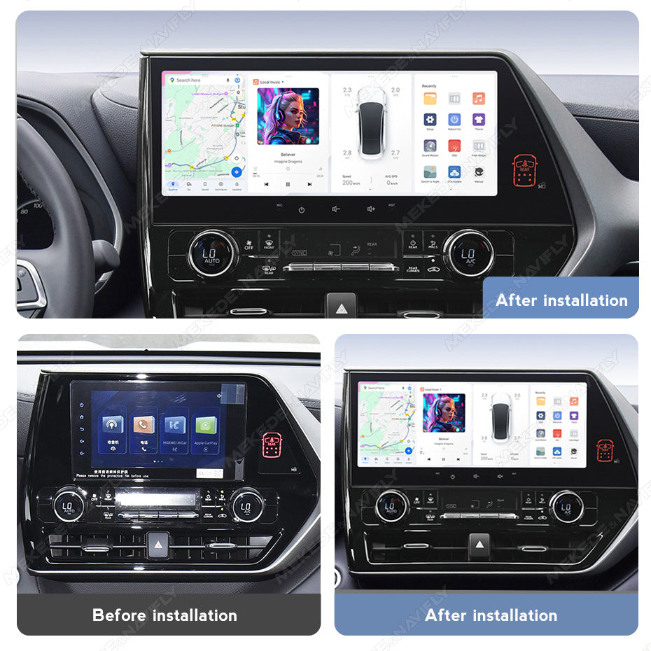 Navifly DUDU7 8core Car Audio Radio 12G+512G 12.3inch Multimedia Player 2k Screen Navigation Car-play Auto for TOYOTA CROWN KLUGER 2022-Present