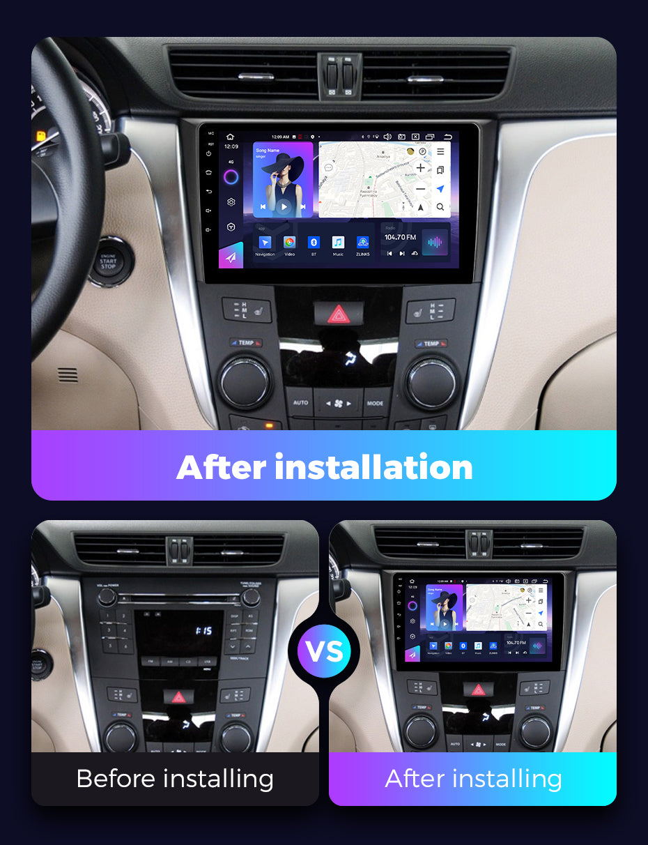 NaviFly NF Series Android 14 8G+256G 2K QLED screen CarPlay Auto DSP RDS 4GLte WIFI For Suzuki Kizashi 2009-2015 9inch