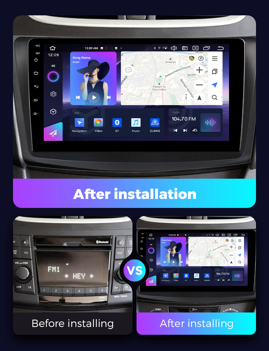 NaviFly NF Series Android 14 8G+256G 2K QLED screen CarPlay Auto DSP RDS 4GLte WIFI For Suzuki Swift 2011-2015 9inch