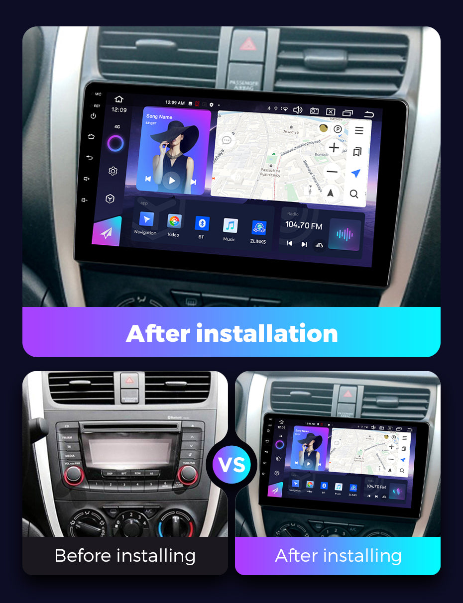 NaviFly NF Series Android 14 8G+256G 2K QLED screen CarPlay Auto DSP RDS 4GLte WIFI For Suzuki Celerio 2015-2018 9inch