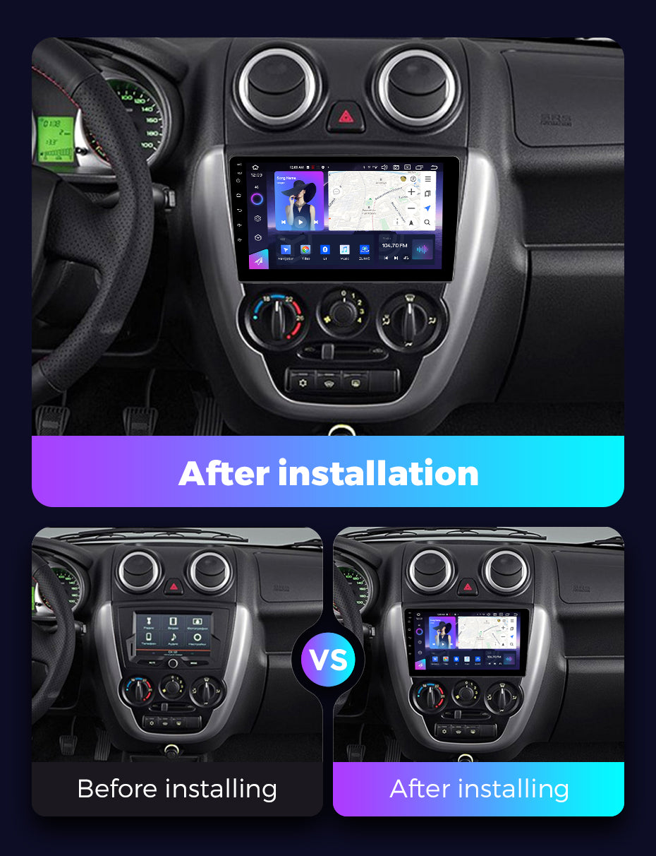 NaviFly NF Series Android 14 8G+256G 2K QLED screen CarPlay Auto DSP RDS 4GLte WIFI For LADA Granta 2011-2018 9inch