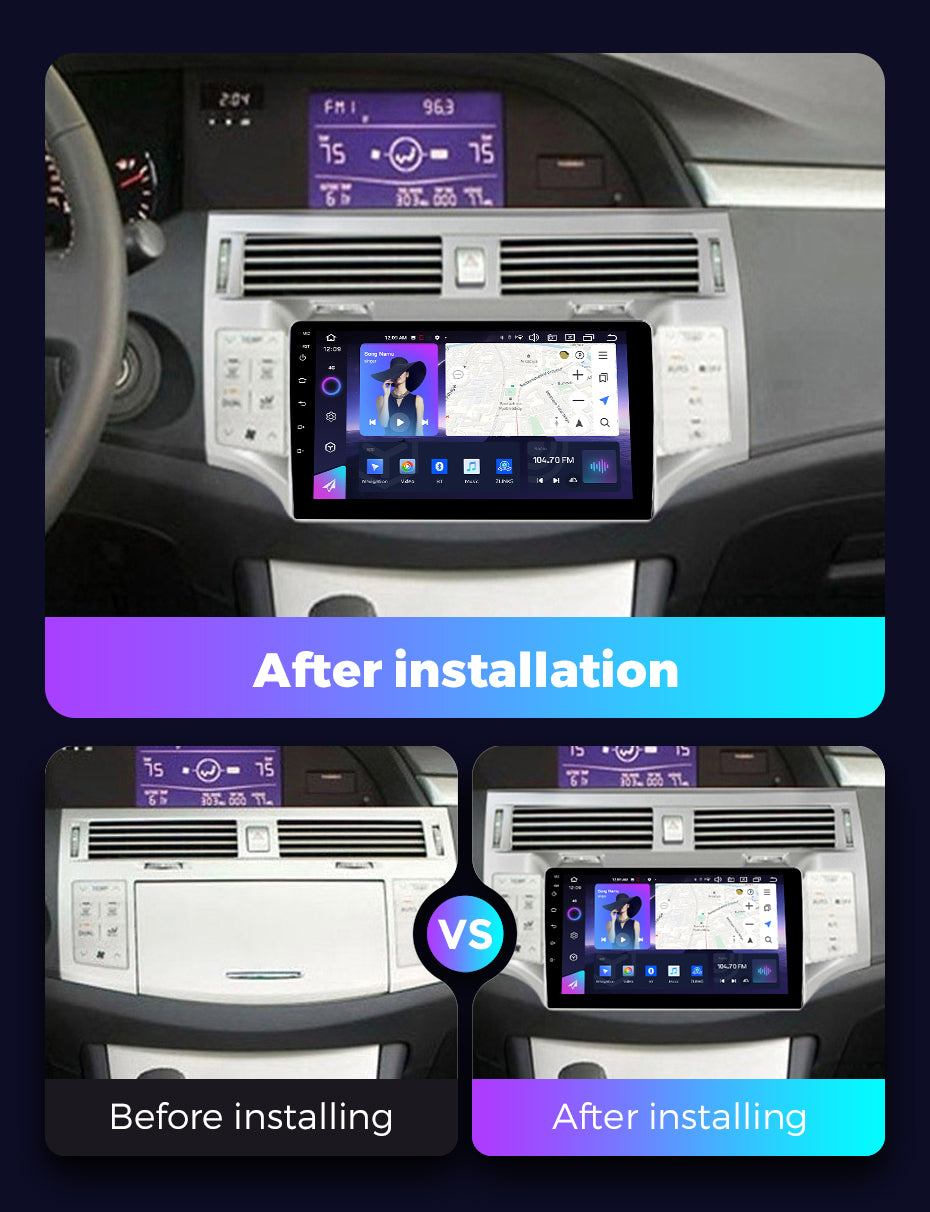 NaviFly NF Series Android 14 8G+256G 2K QLED screen CarPlay Auto DSP RDS 4GLte WIFI For Toyota Avalon 2005-2010 9inch