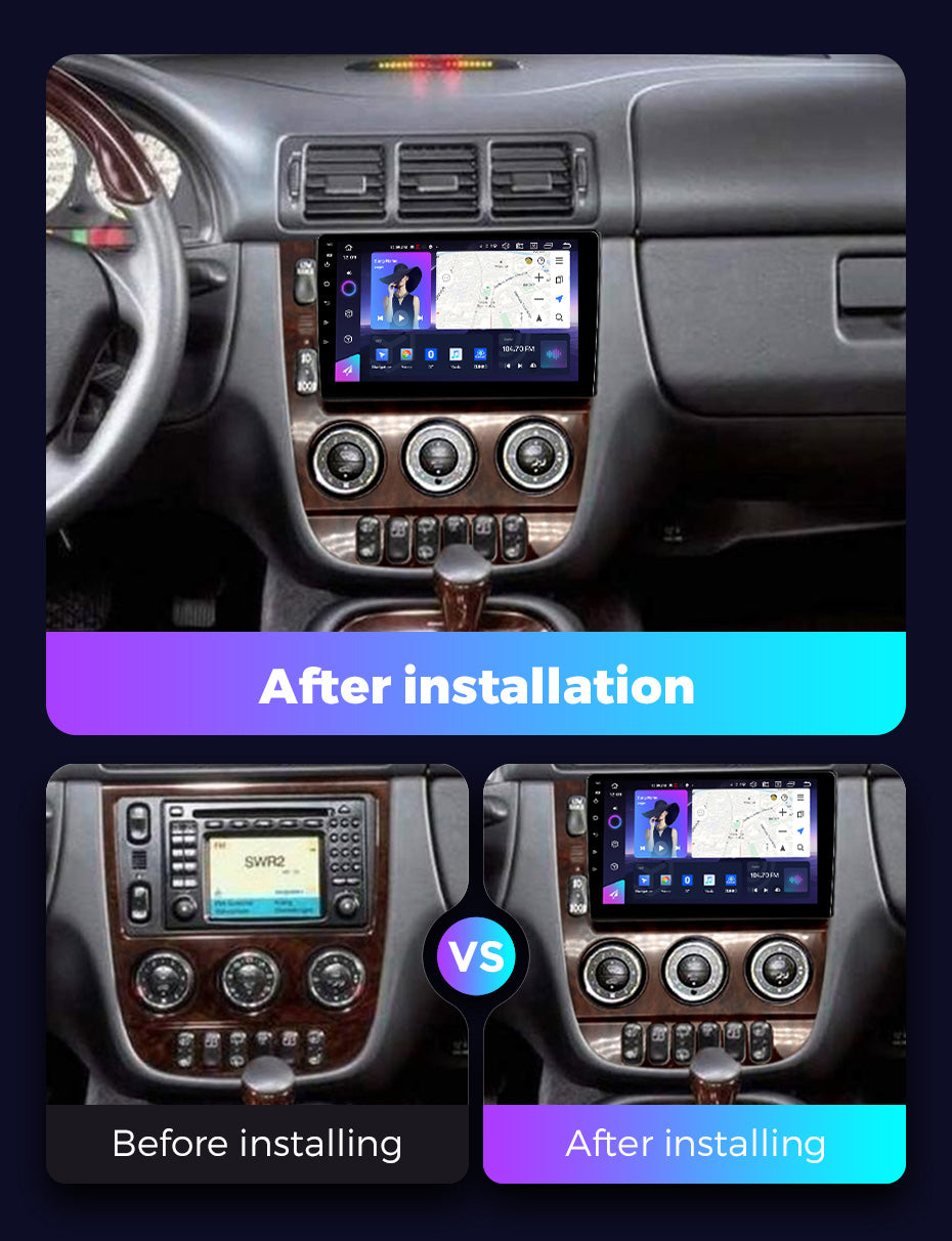 NaviFly NF Series Android 14 8G+256G 2K QLED screen CarPlay Auto DSP RDS 4GLte WIFI For Benz ML 350 (W163) 2001-2005 9inch