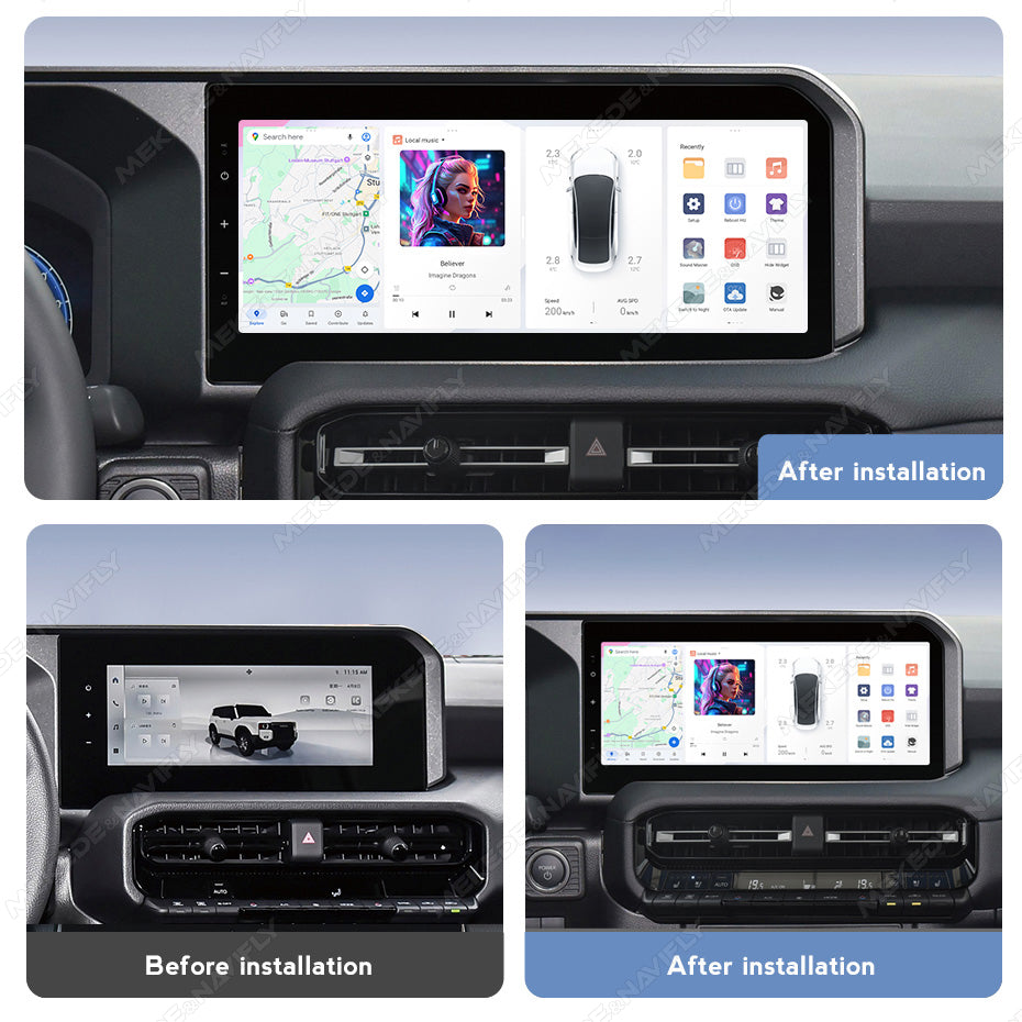 Navifly DUDU7 8core Car Audio Radio 12G+512G 12.3inch Multimedia Player 2k Screen Navigation Car-play Auto for TOYOTA Prado 2024 to present