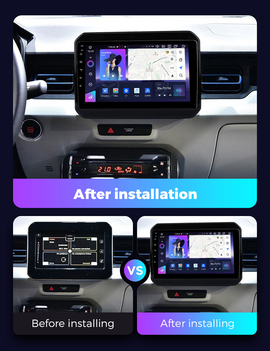 NaviFly NF Series Android 14 8G+256G 2K QLED screen CarPlay Auto DSP RDS 4GLte WIFI For Suzuki Ignis 2016-2020 9inch