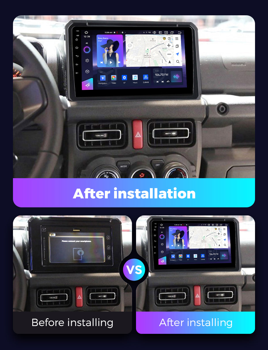 NaviFly NF Series Android 14 8G+256G 2K QLED screen CarPlay Auto DSP RDS 4GLte WIFI For Suzuki Jimny 2018-2020 9inch