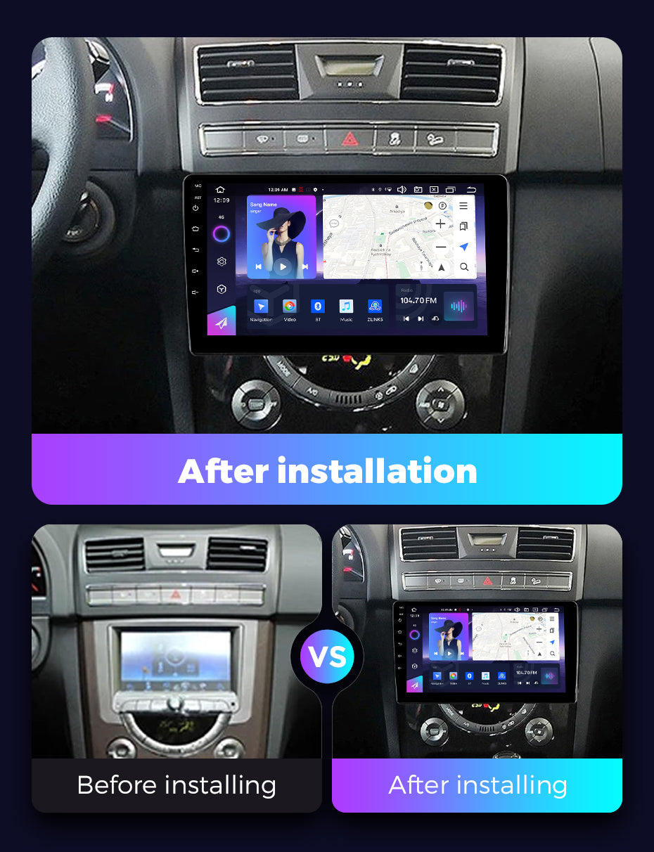 NaviFly NF Series Android 14 8G+256G 2K QLED screen CarPlay Auto DSP RDS 4GLte WIFI For Ssangyong Rexton W 2014-2016 9inch