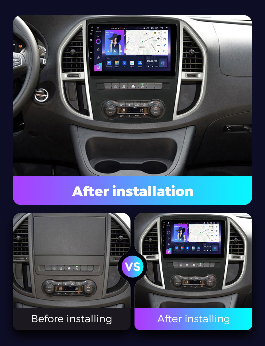 NaviFly NF Series Android 14 8G+256G 2K QLED screen CarPlay Auto DSP RDS 4GLte WIFI For Mercedes Benz Vito3 W44 2014-2020 10.36Inch