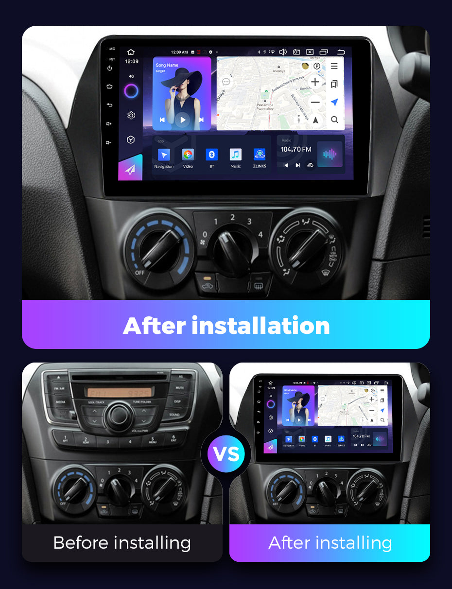 NaviFly NF Series Android 14 8G+256G 2K QLED screen CarPlay Auto DSP RDS 4GLte WIFI For Suzuki Ciaz 2014-2018 9inch
