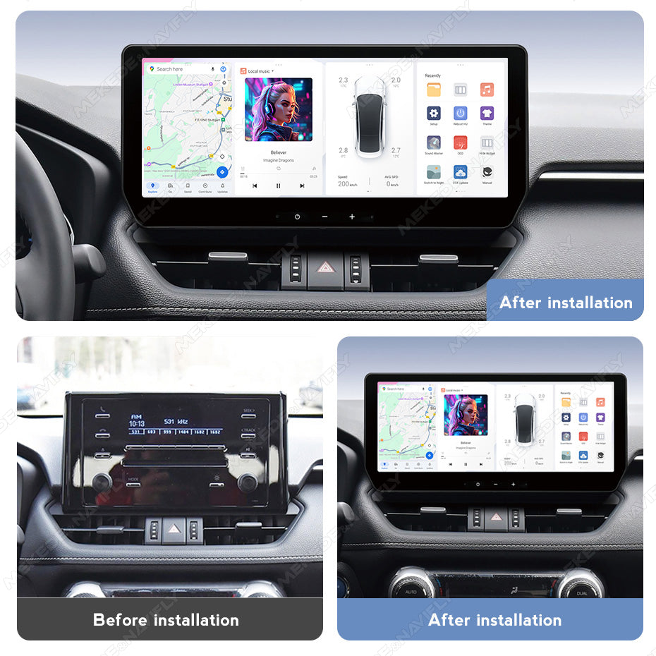 Navifly DUDU7 8core Car Audio Radio 12G+512G 12.3inch Multimedia Player 2k Screen Navigation Car-play Auto for TOYOTA RAV4 WILDLANDER 2020 to Present