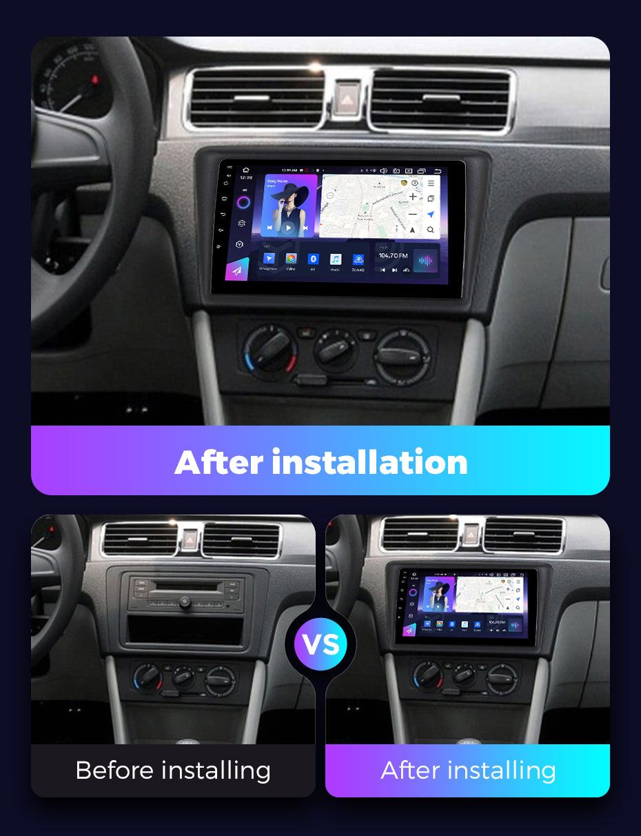 NaviFly NF Series Android 14 8G+256G 2K QLED screen CarPlay Auto DSP RDS 4GLte WIFI For Skoda Rapid 2013-2017 9inch