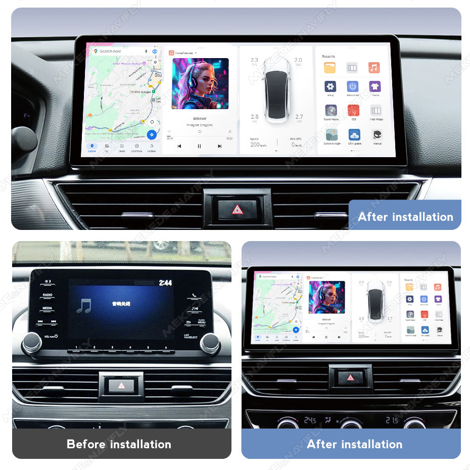 DUDU7 8core Car Audio Radio 12G+512G 12.3inch Multimedia Player 2k Screen Navigation Car-play Auto for Honda ACCORD 2018-2022