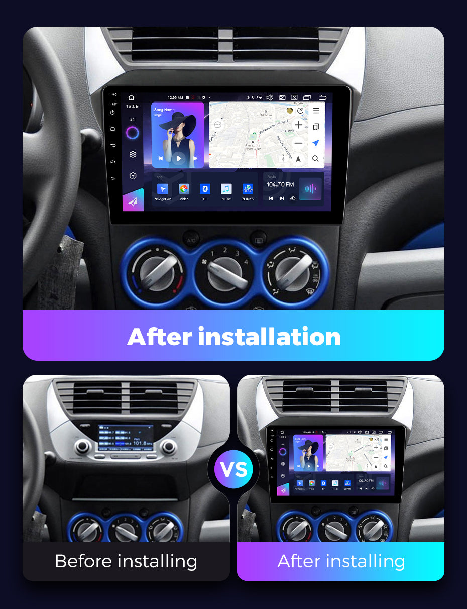 NaviFly NF Series Android 14 8G+256G 2K QLED screen CarPlay Auto DSP RDS 4GLte WIFI For Suzuki Alto 2009-2016 9inch