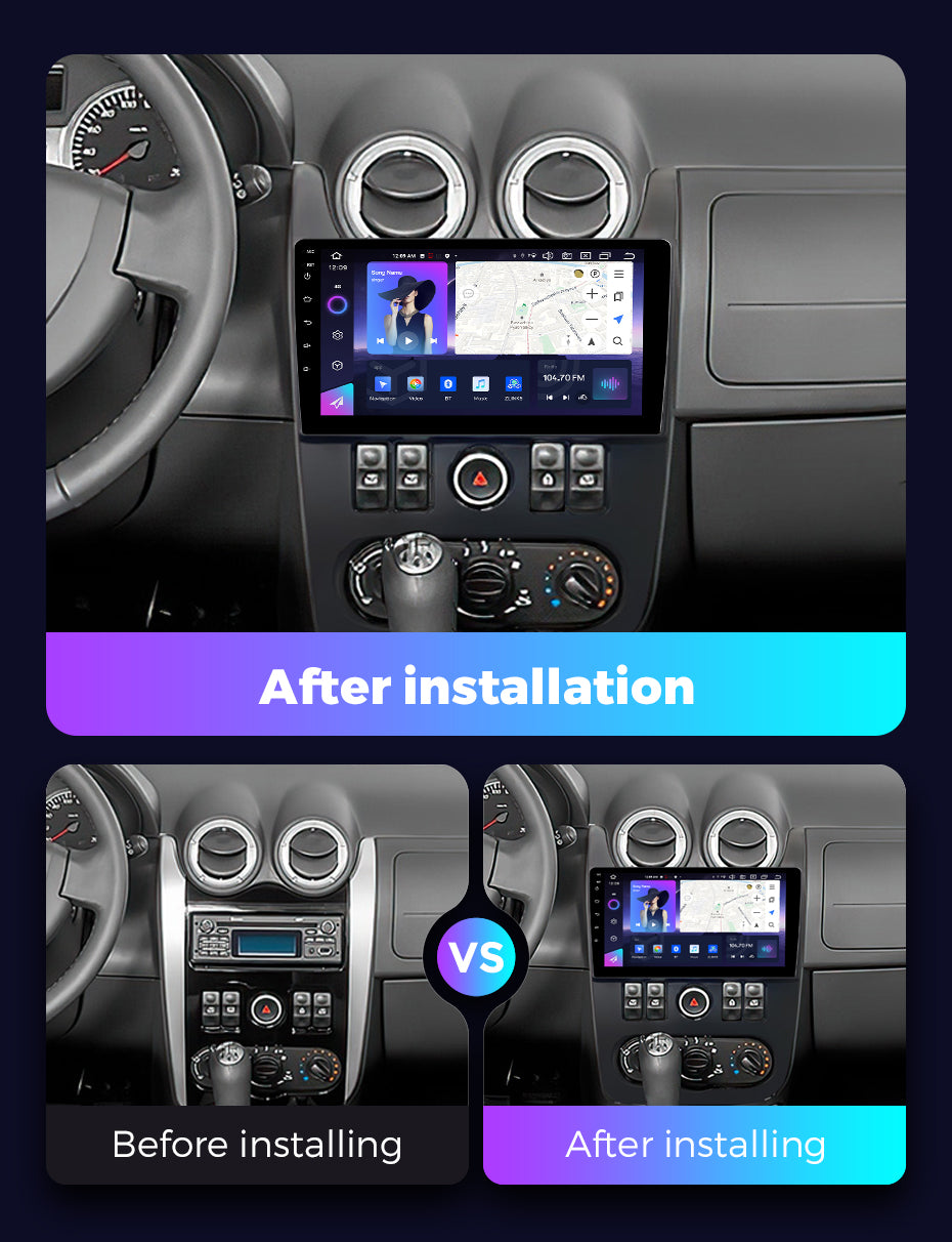 NaviFly NF Series Android 14 8G+256G 2K QLED screen CarPlay Auto DSP RDS 4GLte WIFI For Lada largus 2012-2020 LHD 9inch