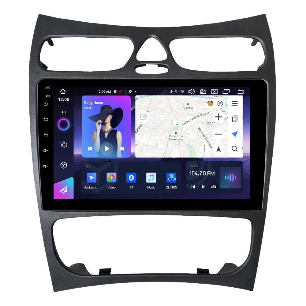 NaviFly NF Series Android 14 8G+256G 2K QLED screen CarPlay Auto DSP RDS 4GLte WIFI For Benz CLK 2002-2005 9inch