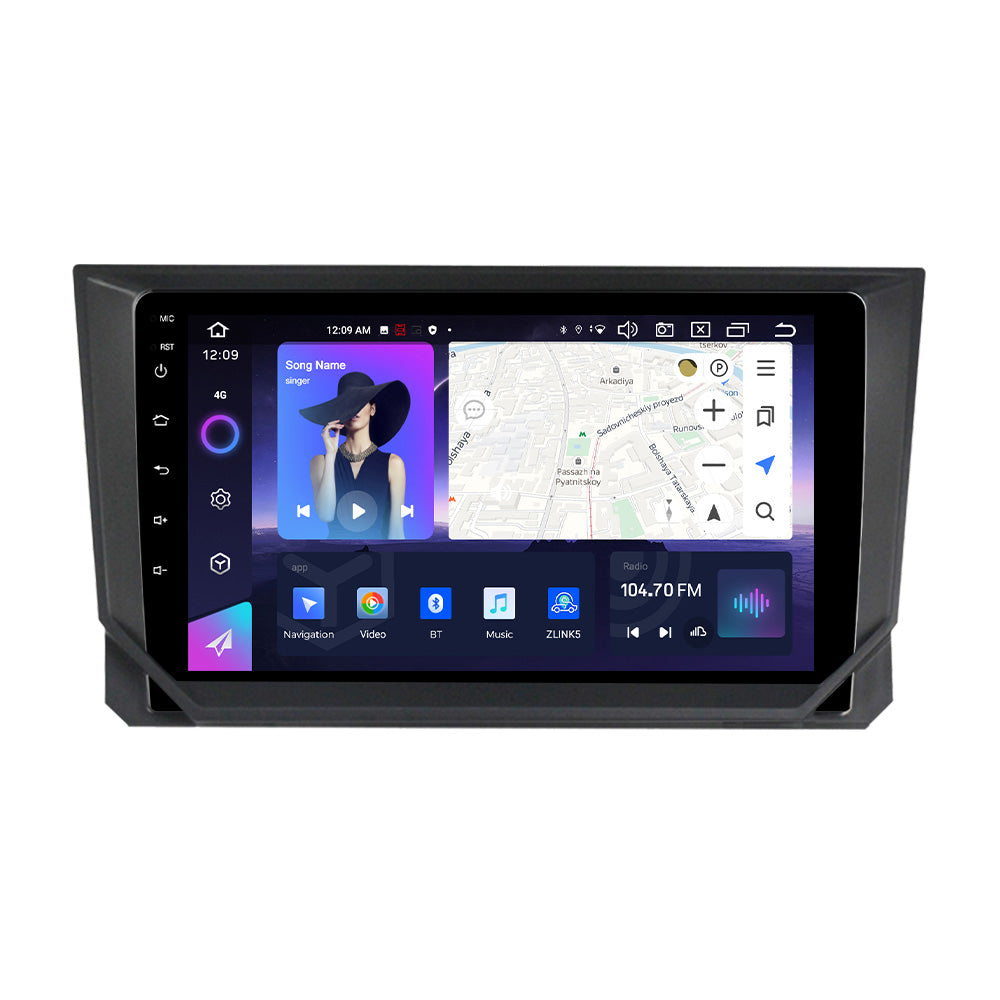 NaviFly NF Series Android 14 8G+256G 2K QLED screen CarPlay Auto DSP RDS 4GLte WIFI For Seat Ibiza 2017-2020 9inch