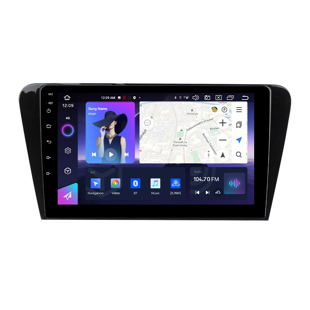 NaviFly NF Series Android 14 8G+256G 2K QLED screen CarPlay Auto DSP RDS 4GLte WIFI For Skoda Octavia 2013-2018 10inch