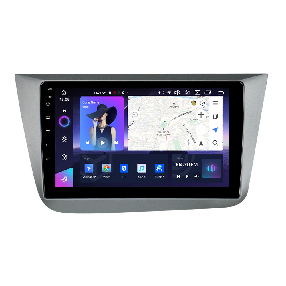 NaviFly NF Series Android 14 8G+256G 2K QLED screen CarPlay Auto DSP RDS 4GLte WIFI For Seat Altea 2004-2015 9inch