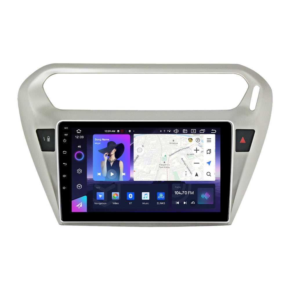 NaviFly NF Series Android 14 8G+256G 2K QLED screen CarPlay Auto DSP RDS 4GLte WIFI For Peugeot 301 2013-2016 9inch