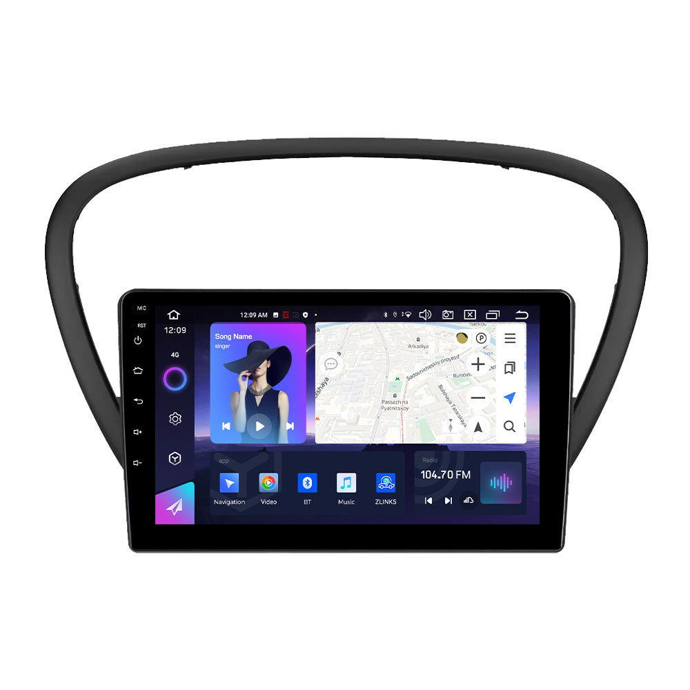 NaviFly NF Series Android 14 8G+256G 2K QLED screen CarPlay Auto DSP RDS 4GLte WIFI For Peugeot 607 2004-2010 9inch