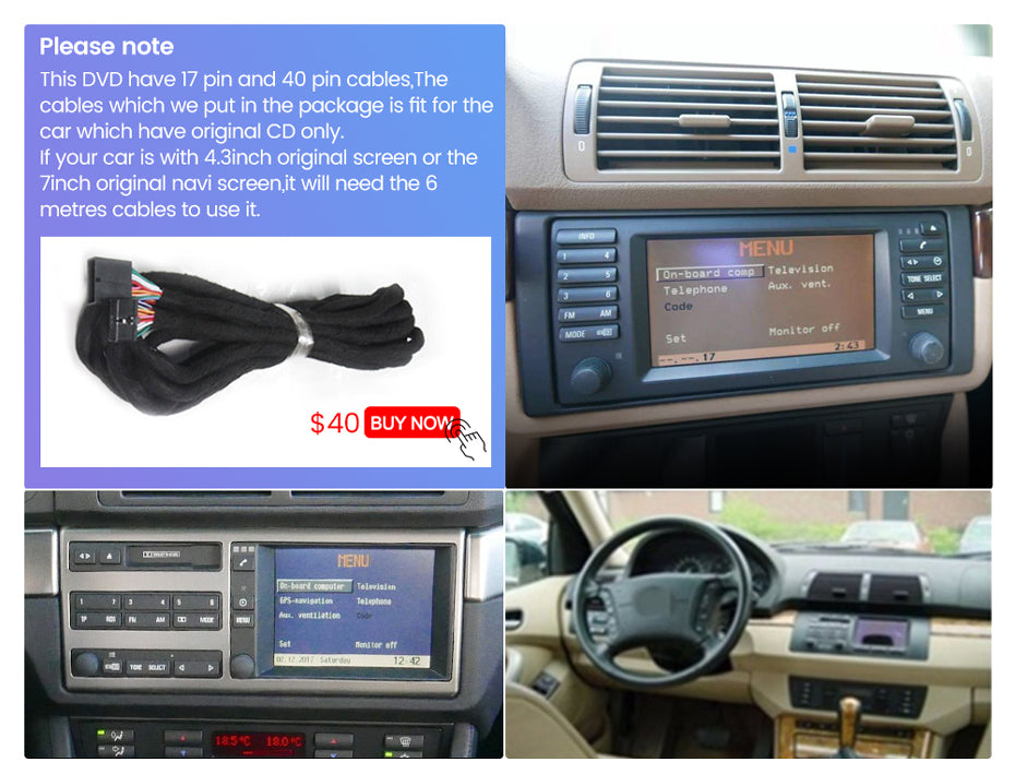 NaviFly NF Series Android 14 8G+256G 2K QLED screen CarPlay Auto DSP RDS 4GLte WIFI For BMW E53 9inch